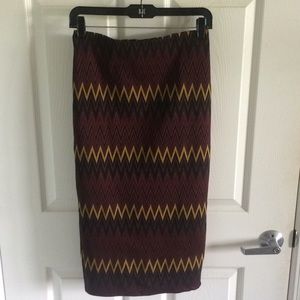 Zara Chevron Pencil Skirt